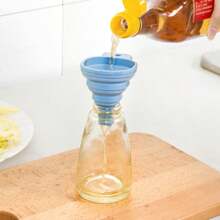1 pieza Embudo mini retráctil de boca ancha, apto para porcionar aceite de cocina, salsa de soja, vinagre y artículos de limpieza de baño