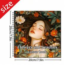 High-End Fashion Innovative Upgraded Coloring Book: 20 Thick Single-Sided Pages, 1 Book - Flower And Beautiful Fantasy Painting, Suitable For Halloween, Thanksgiving, Christmas And Other Holiday Party Gifts - An Excellent Holiday Party Gift,Back To School,School Supplies