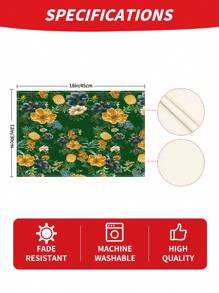 1/4 pièces Dessous de plat en lin bohème coloré, accessoires de cuisine à motif floral, dessous de plat élégants résistants à la pollution, conviennent pour la maison, la salle à manger, la décoration de restaurant