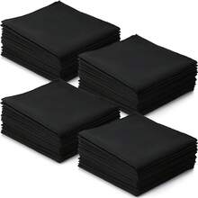 Local Warehouse-  Pocket Square Towel For Wedding Party Leinuosen 100 Pack Handkerchiefs Bulk Men's Handkerchiefs Cotton Classic Hankies - Black - View 1