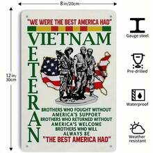 1PC Veteran Metal Sign, Patriotic Wall Art, Honoring Military Brothers, Perfect For Military Decor Or Man Cave, Inspirational Quote, 8x12 Inches / 20x30 Cm - 8x12 inch/20x30cm-1 cái - Xem 3