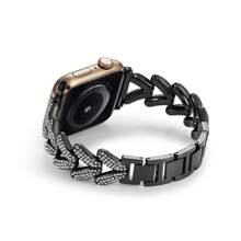 Nova pulseira de metal com strass de alta qualidade com orelha de trigo compatível com pulseiras de 38/40/41/42/44/45/46/49 mm Pulseira de relógio I Pulseira de relógio I Pulseira de relógio I Ultra/S10/9/8/7/6/5/4/3/2/1