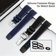 5 piezas Correas de reloj de silicona multicolor - Sujetadores de correa duraderos para relojes inteligentes y relojes deportivos | Anillos de goma flexible de repuesto con hebilla de - 22 mm - Ver 3