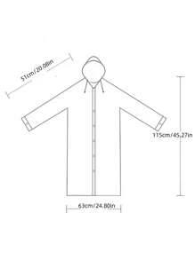 1pc Adult Raincoat, Fashionable Thick EVA Outdoor Travel Lightweight Open Poncho Rainwear