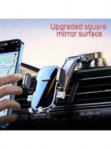 1 pieza Soporte universal para teléfono del coche - Bloqueo de gravedad estable, anti-vibración, montaje en rejilla de ventilación - Ajustable,  para todos los smartphones. Soporte práctico para teléfono del coche, diseño innovador vinculado a la gravedad, instalación de una sola tecla, estable sin sacudidas, se adapta a todos los tamaños de teléfono, rotación de 360°, para navegación y videollamadas, conducción talla grande segura, viaje agradable, ¡crea tu exclusiva vida de conducción inteligente! Necesidad de verano para organizador de almacenamiento de regalo de mujer, artículos esenciales de viaje