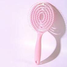 1pc Simple Candy Color Hollow Comb, Creative Lollipop Shaped Hair Brush For Volumizing Top Hair - Multicolor - View 8