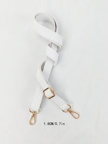 DIY Shoulder Strap, Bag Accessories Strap, Wallet Replacement Strap, Full Grain Microfiber Leather, Adjustable Crossbody Shoulder Strap, Black/Gold/Silver Hardware - White - View 12