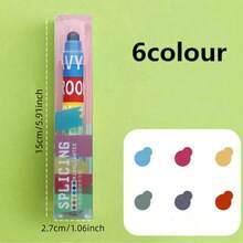 1/2pcs Splicing Solid Highlighter Retro Color Fluorescent Colored Highlighter Pens Student 12 Color Set Candy Color Scrapbook Writing Card Books - Multicolor - View 8