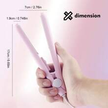 1 pieza Mini Plancha plana enchufable, con múltiples estilos y opciones de color para cabello liso, flequillo, 2 en 1 para rizar y alisar, herramienta de peinado para el uso en dormitorio y hogar