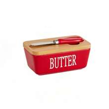 1pc 350ml Ceramic Butter Jar With Lid And Butter Knife, 4 Colors Available - Perfect For Home Cheese Jar, Butter Box, Butter Knife, Cheese Knife, Scraper - Butter Container, Sealed Butter Box, Butter Dish