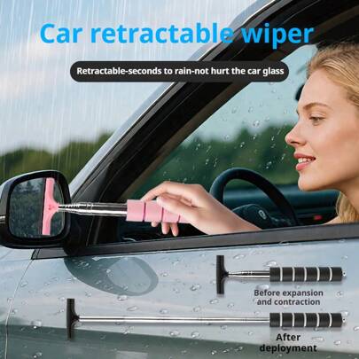 1 pacote de limpador de espelho lateral de carro, rodo retrátil para espelho de carro, mini rodo para limpeza de janelas de carro