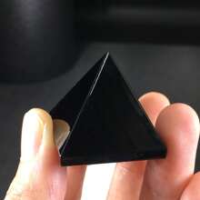 1pc Natural Crystal Pyramid Ornament, 3cm 7-Color Gemstone Pyramid