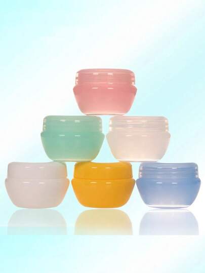 5 قطع حاويات مكياج صغيرة فارغة، برطمانات مستحضرات تجميل، صناديق لكريم الوجه، حاويات لبلسم الشفاه، زجاجات يمكن إعادة تعبئتها