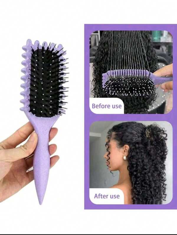 2pcs/Women's New Fashion Home Jumping Curly Definition Styling Brush + Small Clean Claw For All Seasons Spring, Summer, Autumn, Winter ,Hair Styling Tools