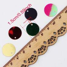 15mm Round Sequins Side Hole Loose Cup Sequin 1.5cm AB Mix Color Paillettes For Jewelry Making Diy Sewing Garment Craft Wedding Dress Decor 20g 210pcs