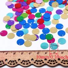 20g 400pcs Paillettes 10mm Flat Round Large Sequin Edge Hole Loose Sequins 1cm Diy Jewelry Sewing Wedding Decoration Craft Garment Accessories Lentejuelas
