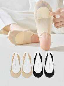 1/4 Pair Invisible Socks, Suitable For High Heels, Ultra-Thin No Show Socks For Spring/Summer With Anti-Slip Design For Women - Multicolor - View 17