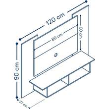 TV de Madera Flotante Modelo Luján, Color Rústico, 120 cm para Empotrar en la Pared - 1 - Ver 2