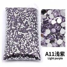 2mm, 3mm, 4mm, 5mm, 6mm Bulk Pack Non-Hotfix Resin Flat Bottom Rhinestones Crystal Nail Studs DIY