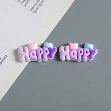 6pcs Cartoon Ombre Gradient Letter "HAPPY" Refrigerator Magnet Stickers, Decorative Adhesive Memo For Birthday Party, Wedding, Holiday, Office, Kitchen, Appliances