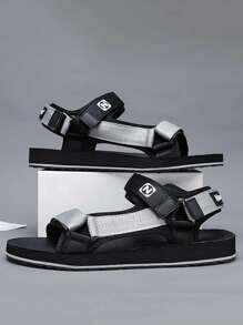 Couples Casual Outdoor Flat Hook And Loop Cross Strap Sport Sandals