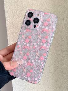 Funda para teléfono Flor Minimalista Moda en todas partes Pequeño patrón floral rosa Pintado TPU Funda para teléfono a prueba de golpes Compatible con phone Funda S - Multicolor - Ver 3