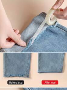 Double-Sided Adhesive Hem Tape For Fabric, 5m Roll - Easy No-Sew Hemming Strip, White, Waterproof, Iron-Free Pants & Clothing Hemming Tape - Multicolor - View 6