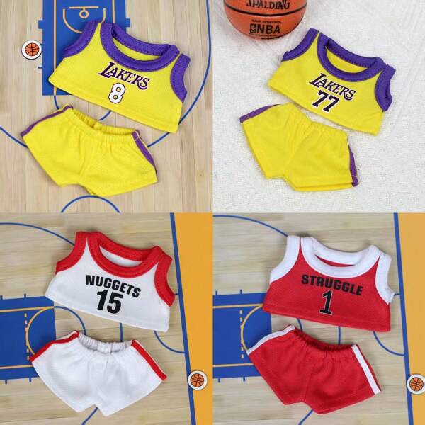 Ropa de 17cm Labobo Doll - Camiseta de baloncesto solamente para muñeca de peluche