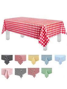 1pc/4pcs/6pcs Plaid Disposable Table Cloth, Classic Checkered Tablecloth, Multiple Colors Available, Square Shape, PEVA Material, Plastic Tablecloth, Tabletop Protection, Suitable For Weddings, Birthday Parties And Other Occasions - Multicolor - View 11