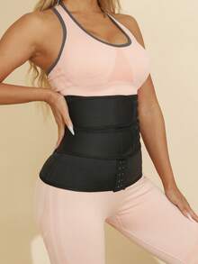 Adjustable Sweat-Enhancing Waist Trainer Belt, Tummy Control And Butt Lifting Gym Accessories For Belly Slimming Girdles, Lumbar Girdles For Belly Slimming Corset - Black - View 6