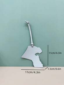 Dedoo 1pc Solid Color PU Kuwait Map Keychain Fashionable Minimalist Interesting Car Key Chain Backpack Shoulder Bag Tote Bag Pendant Suitable For Couples Students Men Women Daily Holiday Travel Gifts For Women - Silver - View 6