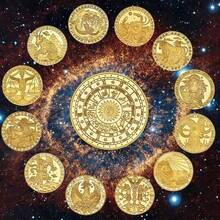 12枚十二生肖纪念币配亚克力展示盒 - 镀金收藏币，全金属材质，生日、圣诞节、万圣节的完美礼物