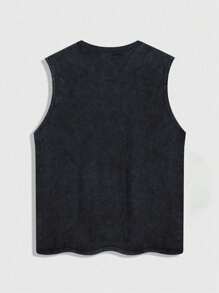 1 pezzo Canotta casual da ragazzo/adolescente per attività all'aperto, con stampa di lettere, stile minimalista, adatta per primavera/estate/autunno
