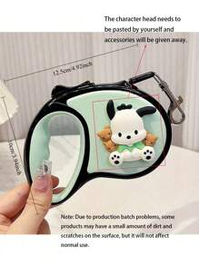 Sanrio 1pc Hello Kitty Retractable Dog Leash - 10ft Auto-Walk Rope With Cute Cartoon Design (Pink, Green, Blue), Suitable For Medium And Small Dogs, Pet Lead (Character Head Needs To Be Pasted Yourself, Accessories Will Be Provided)