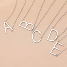1pc Stainless Steel 26 Alphabet Letter Pendant Necklace