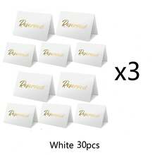 10 件装豪华金色预留桌标牌 - 双面，无需电力，黑色简约金色印花卡易于使用的纸质标牌，适用于婚礼、派对、餐厅、宴会和特殊活动 - 用于优雅而时尚的预订桌位 - 彩色 - 查看 18