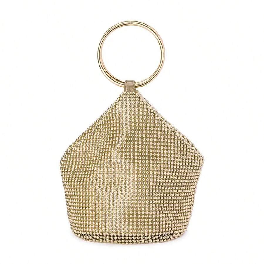 New Arrival Fashionable Niche Metal Mesh Large Capacity Handbag - Gold - View 1