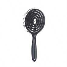 1pc Simple Candy Color Hollow Comb, Creative Lollipop Shaped Hair Brush For Volumizing Top Hair - Multicolor - View 6