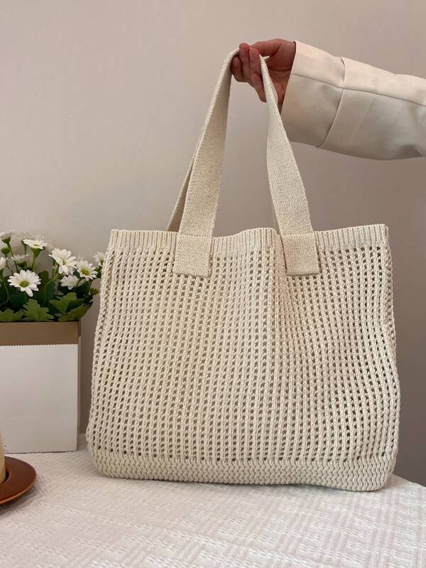 Strandtasche für den Sommerurlaub, Schultertasche mit großer Kapazität, elegante modische Damen-Schultertasche, gehäkelte gewebte Reisetasche, Reiseessen, Muttertagsgeschenk, Brautjungferngeschenktasche für die Hochzeitssaison, Lunchpaket für College-Studenten, Geschäftsfrauen