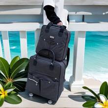 2-Piece Multifunctional Travel Bag Set, Foldable Wheeled Luggage Set - Includes Rolling Suitcase And Handbag, Spacious Rolling Luggage Bag With Sturdy Handle And Convenient Handbag, Retractable Handle, 4 Rotating Wheels - Perfect Companion For Outings, Travel, Camping, Adventure