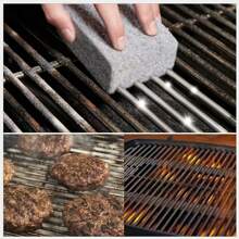 4pcs Heavy Duty Grill Cleaning Bricks: Heat-Resistant Non-Slip Scraper For Removing Grease And Residue - Ideal For Barbecue, Camping, Picnics And Backyard Maintenance, Grill Maintenance | Portable Grill Cleaner | Heat-Resistant Bristles, Outdoor Barbecue Accessories, Cleaning Tools For Lava Rocks, Kitchen Utensils