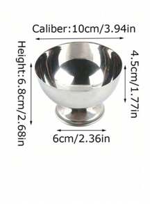 1 pieza Taza para helado de acero inoxidable 304, taza para postre con pie alto, para helado, pudin, gelatina, plato de frutas, suministros escolares