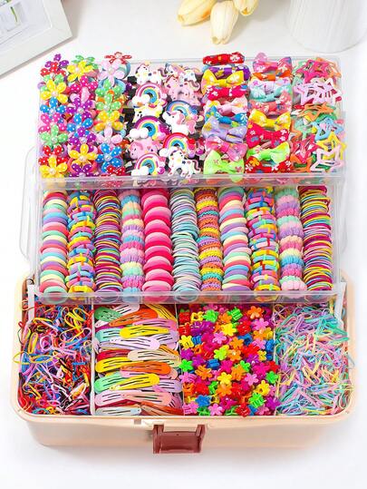 906 sztuk/zestaw Dziewczęce Kolorowe Słodkie Jednorożec Spinki Do Włosów i Mieszane Wielokolorowe Gumki Do Włosów Elastyczne Gumki Do Włosów Akcesoria Do Włosów Księżniczka Stylizacja Prezent Do Codziennego Użytku