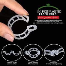 100 bucăți cleme pentru roșii din material PP pentru grădinărit acasă, suport pentru plante din plastic durabil pentru cățărare legume și flori - cleme pentru plante de viță de vie pentru castraveți, dovleci - 1 inch legături pentru plante albe