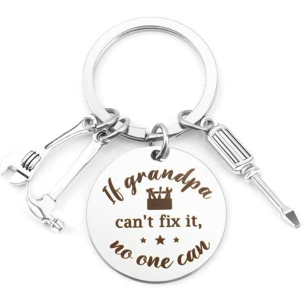 1 peça de presentes para o avô, presentes de Natal para homens, presentes de Natal para avós, presentes de Dia dos Pais para o avô, presentes de aniversário para o avô, chaveiro, presentes de Dia dos Avós para avós, presentes de Natal para o avô