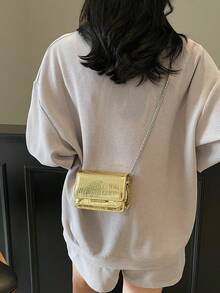 Cross-Border Mini Square Bag, 2025 New Fashion High-End Niche Diagonal Shoulder Mini Bag - Gold - View 5