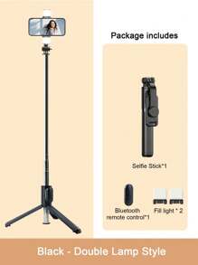 Perche à selfie sans fil de 93 cm/36,6 po de hauteur avec télécommande sans fil et éclairage de remplissage LED, convient à divers modèles de smartphones, diffusion en direct, photographie, assistant de voyage idéal compatible avec et Android pour les vacances d'été, les voyages, l'éclairage de remplissage, les activités de plein air, le trépied de diffusion en direct
