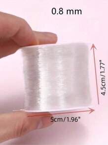 3 rouleaux de fil de pêche transparent élastique rond et de perles de cristal colorées, polyvalent pour la confection de bijoux, le filage de perles (longueur de 50 m)