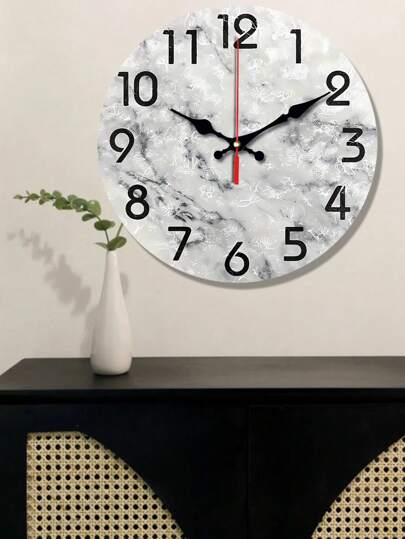 Moderne Wooden ation Wand Clock, Grijs Zwart Marble Oil Painting Silent Quartz Living Room Bedroom, Spiritual Home Office Hanging, Ho warming 10 "12" Klok Bedroom Dormitory Back To School view 4