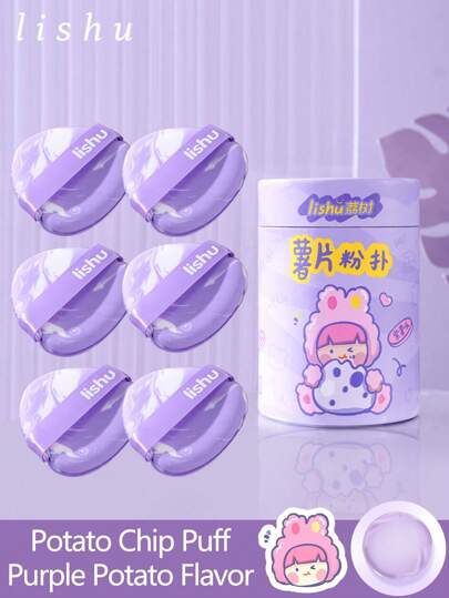 lishu 6Pcs Purple Potato Powder Puff, Liquid Foundation Sponge Makeup Sponge Puff, Not Eat Powder, Powder Puff Set